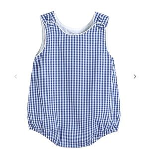 Blue Gingham Baby Romper (Lil Cactus)